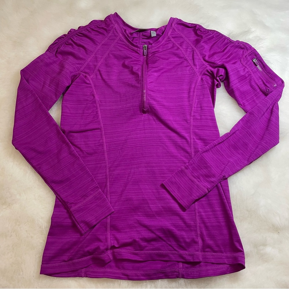 Athleta Purple Half-Zip Pullover Jacket Size Small - image 1